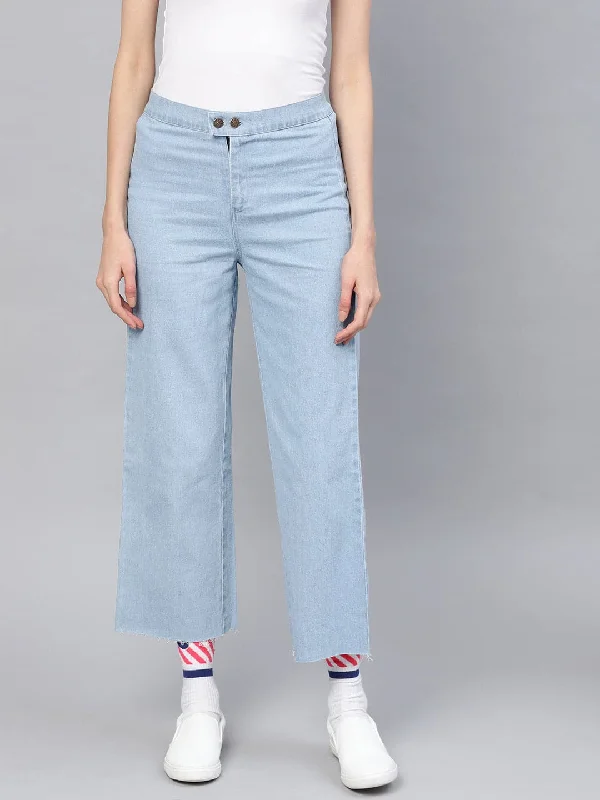 Blue Denim Straight Pants