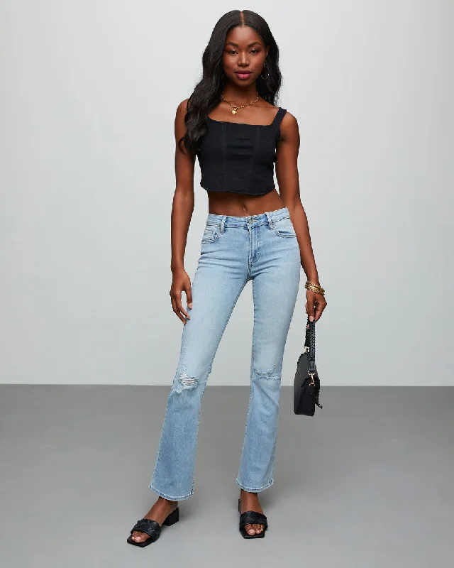 Matira High Rise Distressed Flare Jeans