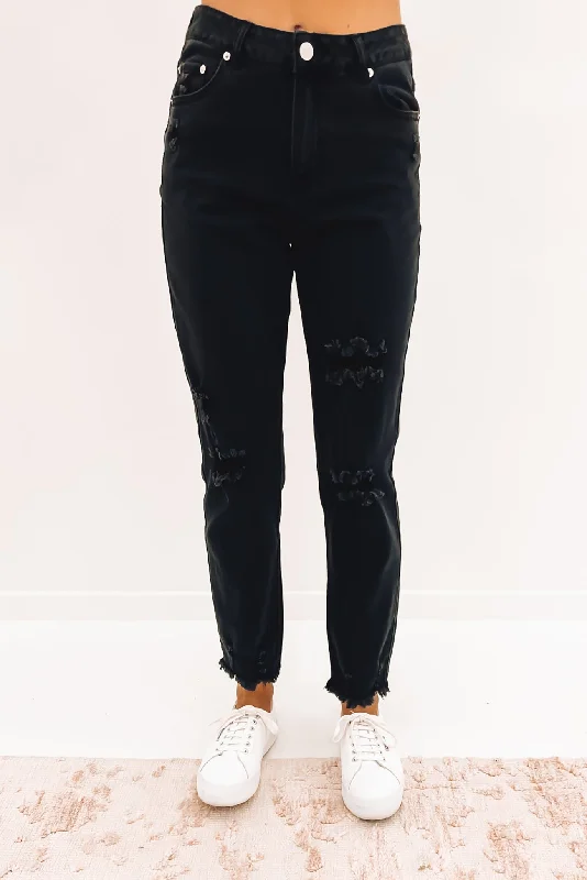 Suzi Distressed Jean Washed Black