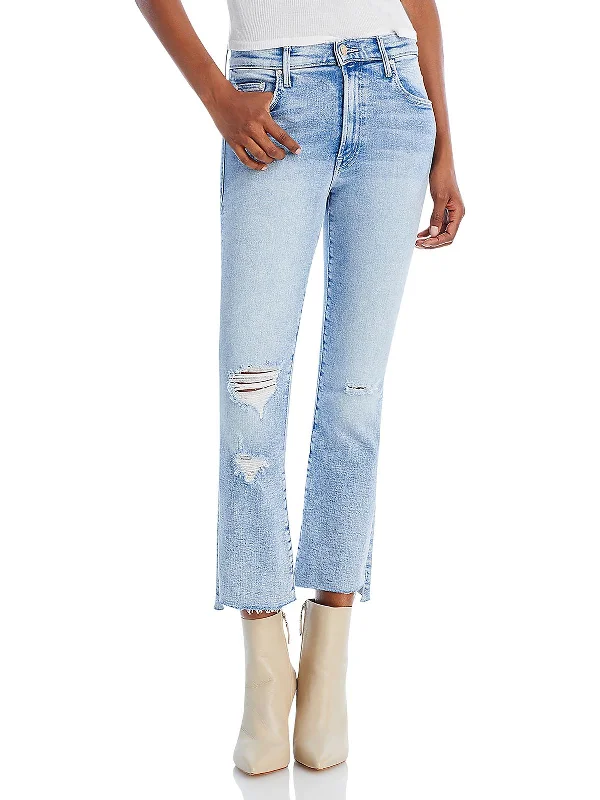 Womens Cropped High Rise Capri Jeans