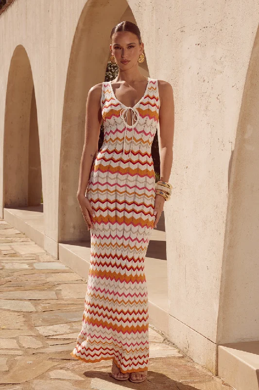 ANDREA MAXI DRESS - ORANGE MULTI