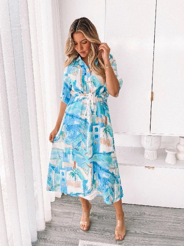 Brylynne Dress - Blue Print