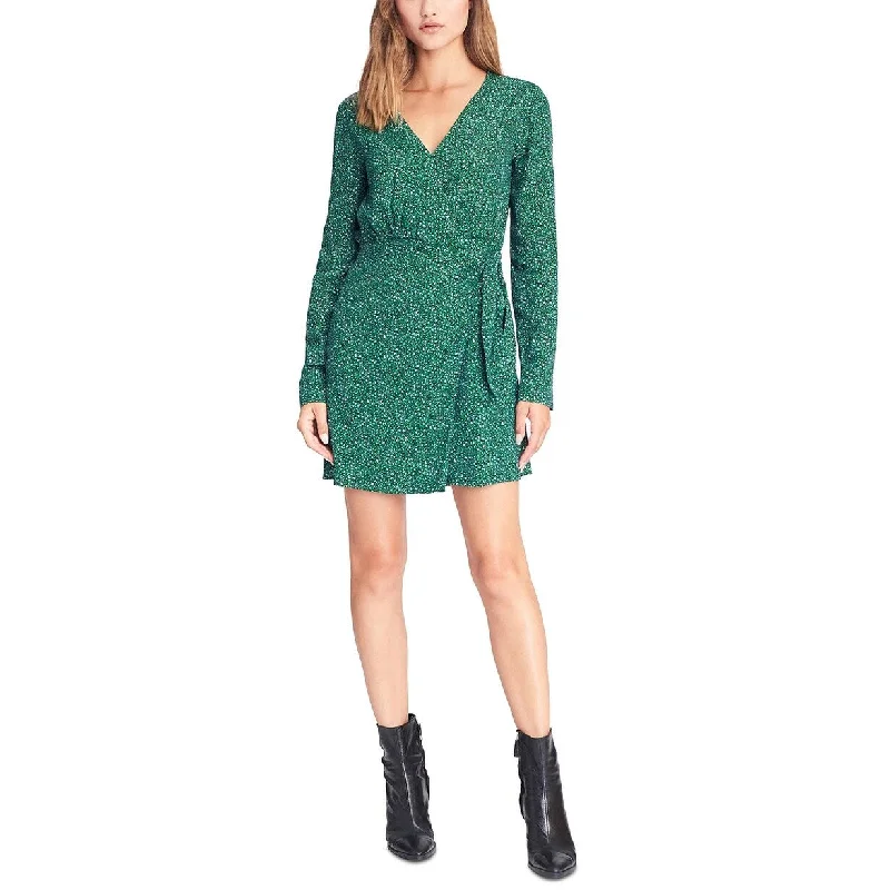 Sanctuary Women's Stay The Night Printed Wrap Dress Green Size 8