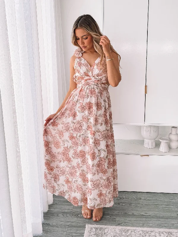 Shanta Dress - Peach Floral