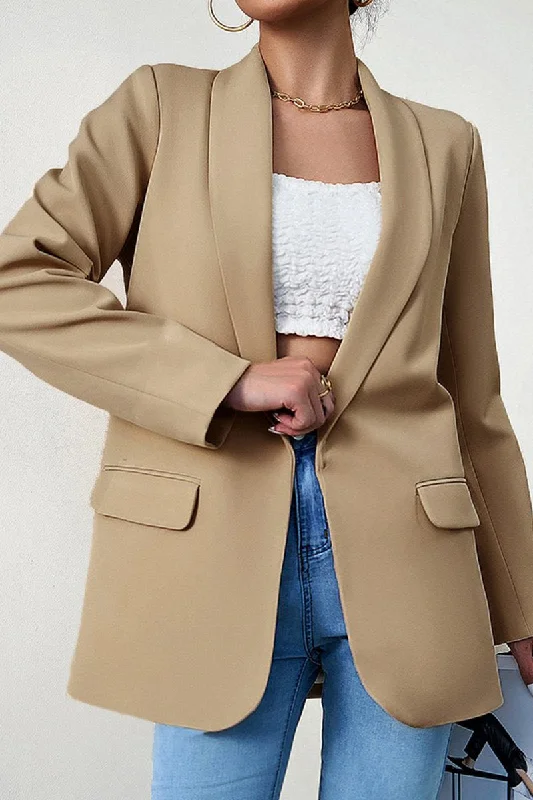 WOMEN OVERSIZED OPEN FRONT OFFICE WORK BLAZER