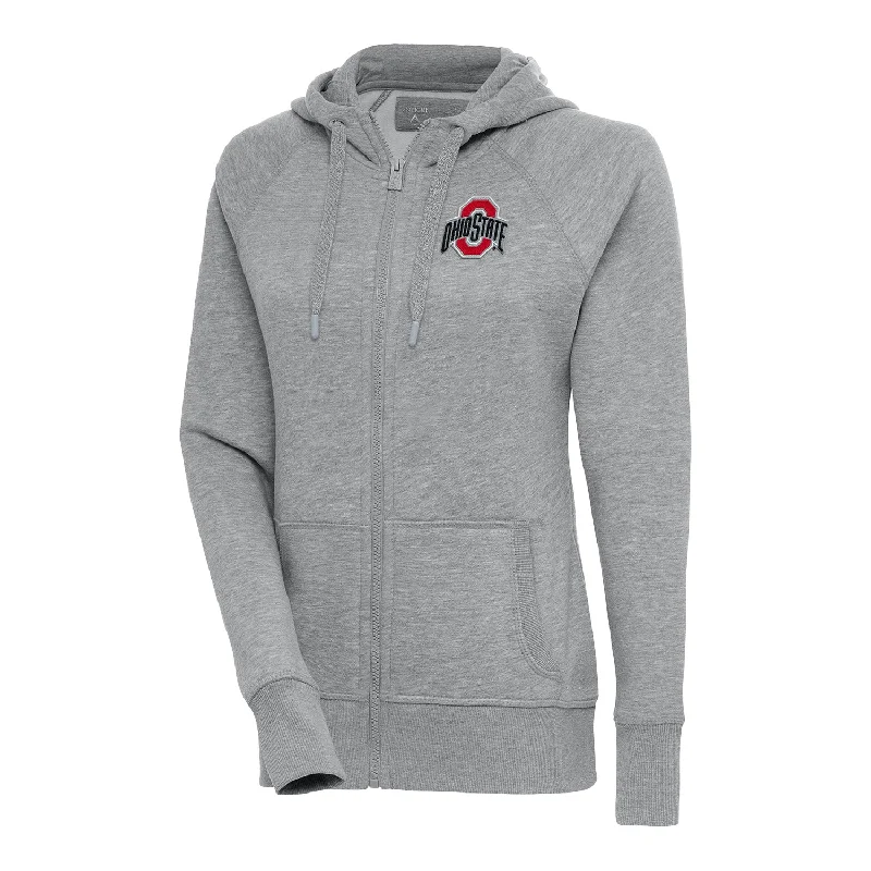 Ladies Ohio State Buckeyes Victory Full Zip Gray Sweatshirt