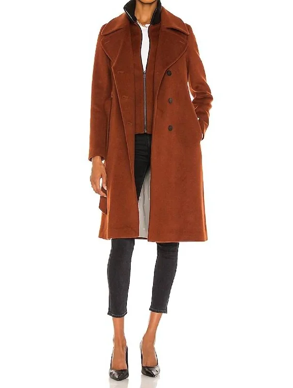 Damara Wool Coat In Rust