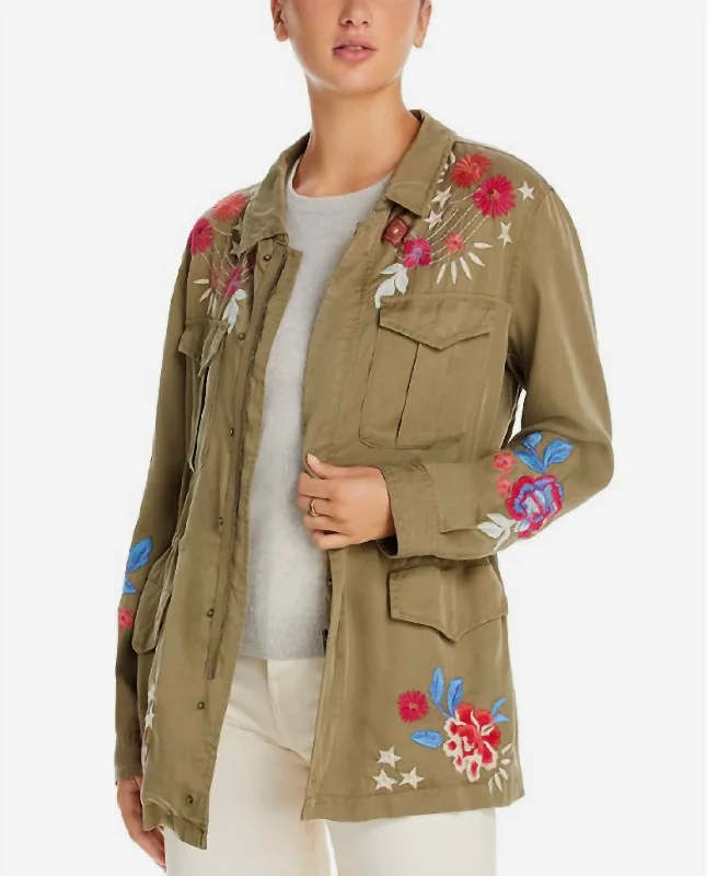 Mika Paris Drawstring Jacket In Green