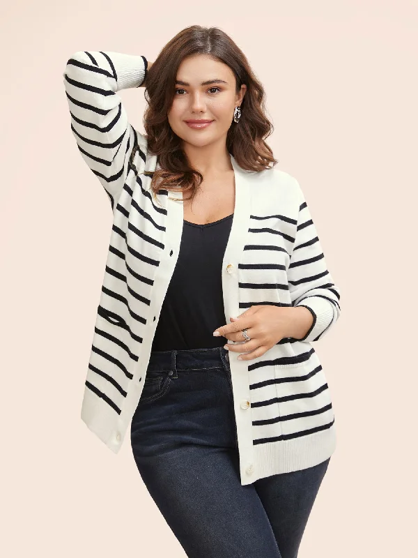 Supersoft Essentials Striped Button Up Cardigan